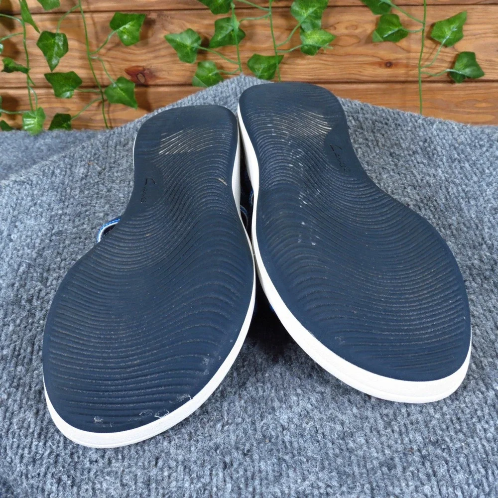 Clarks Cloudsteppers Mira Isle‎ Womens Sandals Size 10 Casual Navy Blue Textile